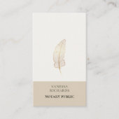 Raffiniertes Beige Gold Feather Notary Foto QR Visitenkarte (Vorderseite)