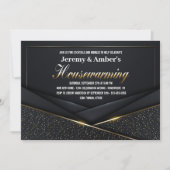 Raffiniertes Black Gold Housewarming Party Einladung (Vorderseite)