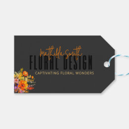 Raffiniertes Blumendesign Schwarze Orangenblüten  Geschenkanhänger