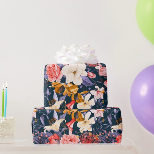 Raffiniertes Boho Floral Party Geschenkpapier (Partygeschenke)