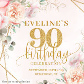Raffiniertes Boho-Rosé-Blumen-90. Geburtstag Serviette
