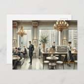 Raffiniertes Café in San Francisco Postkarte (Vorne/Hinten)