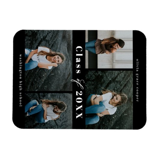 Raffiniertes Collage EDITABLE Abschluss Magnet (Horizontal)