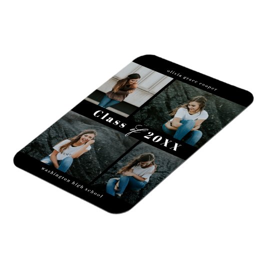 Raffiniertes Collage EDITABLE Abschluss Magnet (Linke Seite)