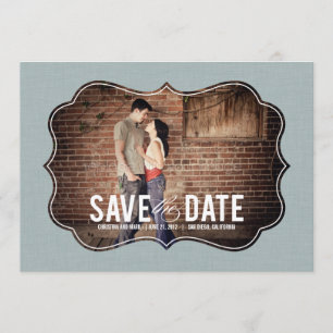 Raffiniertes Elegance-Foto Save the Date - Blau