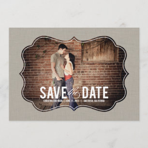 Raffiniertes Elegantes Foto - Khaki Save The Date
