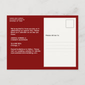 Raffiniertes Foto Save the Date Ruby Red Postcard Postkarte (Rückseite)