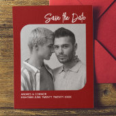 Raffiniertes Foto Save the Date Ruby Red Postcard Postkarte