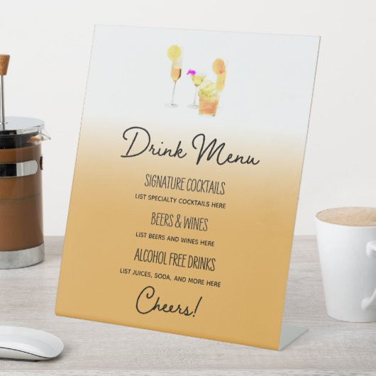 Raffiniertes Getränkemenü Sockelschild (In Situ)