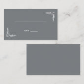 Raffiniertes Grau Botanisch Platzkarte (Vorne/Hinten)