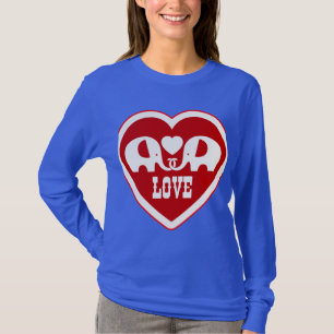 Raffiniertes, handGezeichnet Design von Roten Herz T-Shirt
