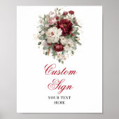 Raffiniertes Marsala Boho Florales Individuelles S Poster (Vorne)
