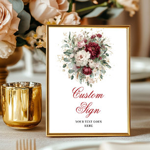 Raffiniertes Marsala Boho Florales Individuelles S Poster