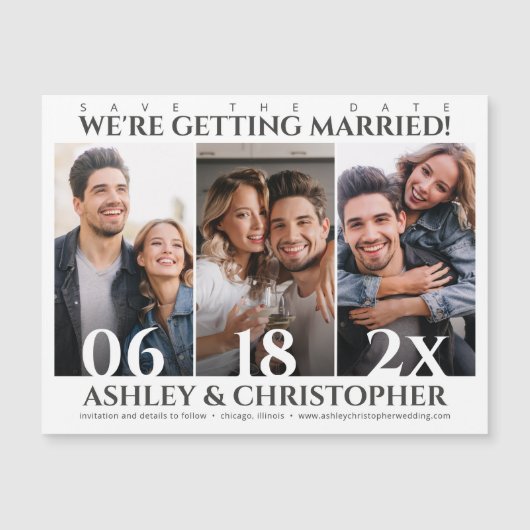 Raffiniertes Minimalistisches Foto Speichern des D Magnetkarte (Vorderseite)