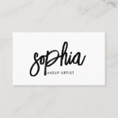 Raffiniertes Minimalistisches Pinselskript weiß Visitenkarte (Vorderseite)