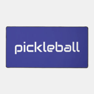 Raffiniertes, modernes weißes PICKLEBALL auf Navy Schreibtischunterlage