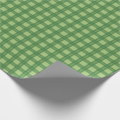 Raffiniertes Olivenöl und Waldgrün, feiner Karo Geschenkpapier (Ecke)