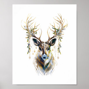 Raffiniertes Rentier, luxuriöses Holiday Elegante Poster