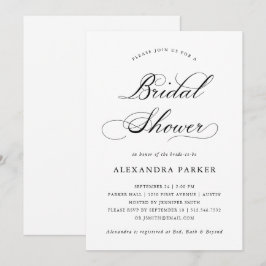 Raffiniertes Schwarz-Weiß-Brautparty Einladung