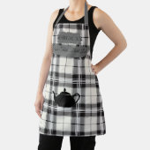 Raffiniertes Schwarz-weiß Kariert mit Teapot Motif Schürze (InSitu)