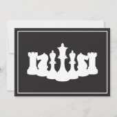 Raffiniertes Schwarz-Weiß Schach-Stück Geburtstag Einladung (Rückseite)