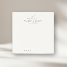 Raffiniertes Tan und Gold Feather Simple Notary Of Post-it Klebezettel