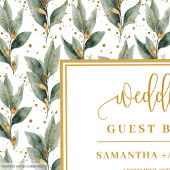 Raffiniertes Waldgrün verlasst Goldhochzeitswünsch Gästebuch