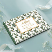 Raffiniertes Waldgrün verlasst Goldhochzeitswünsch Gästebuch