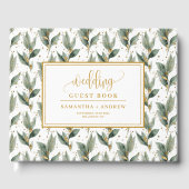 Raffiniertes Waldgrün verlasst Goldhochzeitswünsch Gästebuch (Vorderseite)