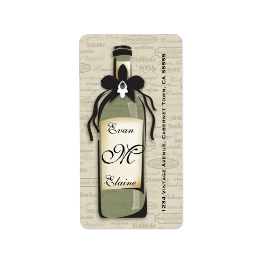 Raffiniertes Weinkeller Adressaufkleber (Vorne)