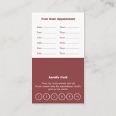 Raffiniertes White & Smoky Topaz Friseur Loyalität Terminkarte (Rückseite)