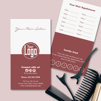 Raffiniertes White & Smoky Topaz Friseur Loyalität Terminkarte