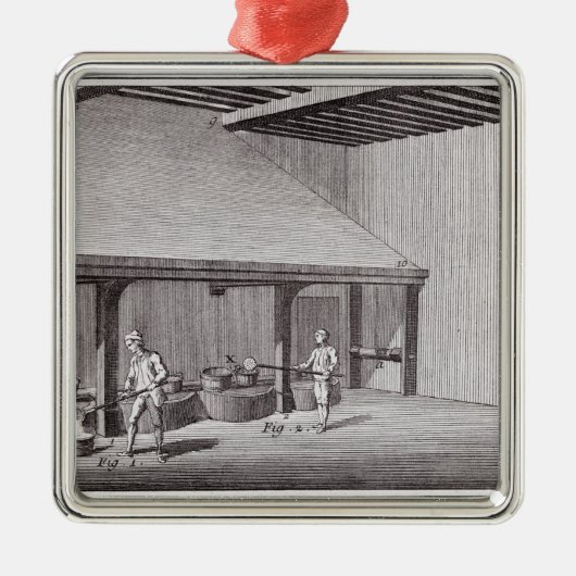 Raffinierungssalpeter Silbernes Ornament (Vorne)