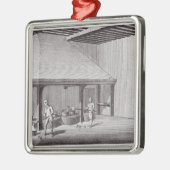 Raffinierungssalpeter Silbernes Ornament (Links)