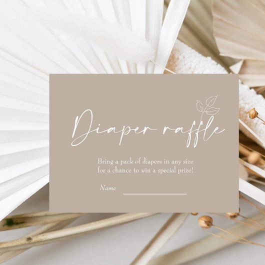 Raffle für das Beige Geschlecht, neutrale Babydusc Begleitkarte