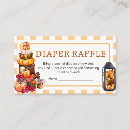 Raffle für die Dusche von Pumpkin-Baby-Dusche Begleitkarte (Vorderseite)