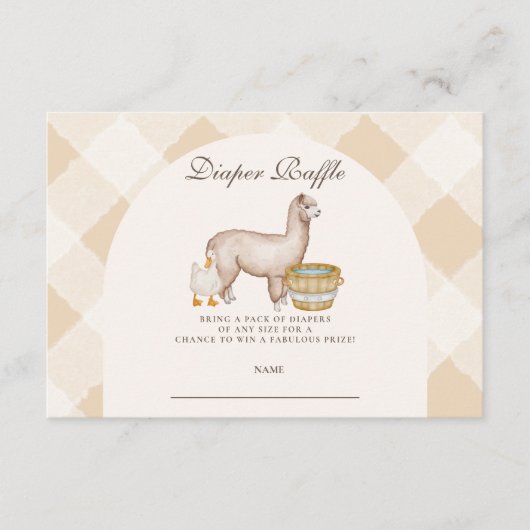 Raffle für die einheimische Babydusche Begleitkarte (Vorderseite)