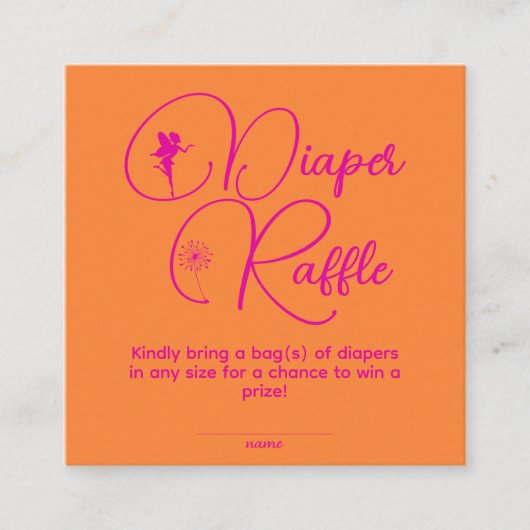 Raffle, Minimalistischer First Birthday Girl Fairy Begleitkarte (Vorderseite)