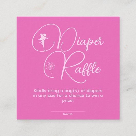 Raffle, Minimalistischer First Birthday Girl Fairy Begleitkarte (Vorderseite)