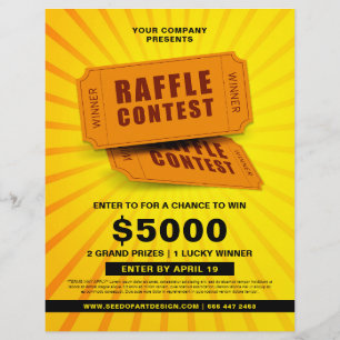 Raffle Ticket Contest Geben Sie dem Flyer Vorlage