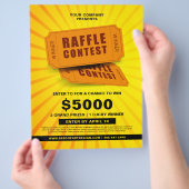 Raffle Ticket Contest Geben Sie dem Flyer Vorlage (Hand)