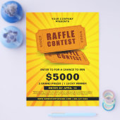 Raffle Ticket Contest Geben Sie dem Flyer Vorlage (Einzeln)