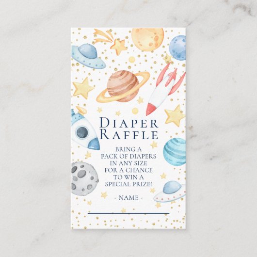 Raffle Ticket Enclo für das Baby im Weltraum Begleitkarte (Vorderseite)