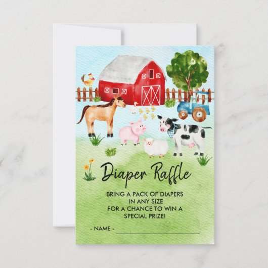 Raffle Ticket für Baby-Dusche für Landtiere (Vorderseite)