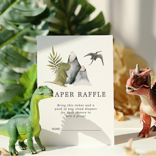 Raffle Ticket für Babydusche | Dinosaurier Begleitkarte