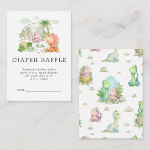 Raffle Ticket für Babydusche Dinosaurier Begleitkarte