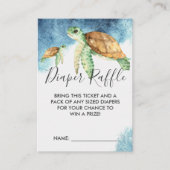 Raffle Ticket für Babydusche | Meeresschildkröte Begleitkarte (Vorderseite)