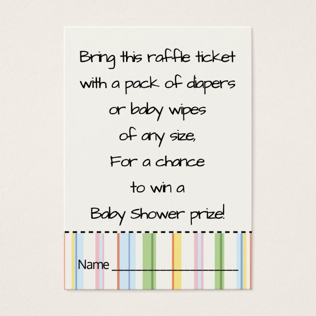 Raffle Ticket für Babydusche/Picnic (Vorderseite)