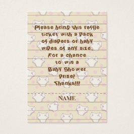 Raffle-Ticket für Babydusche/Rosa/Bibliothek erste