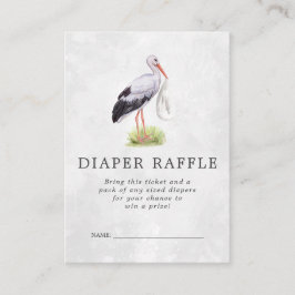 Raffle Ticket für Babydusche | Storchlieferung Begleitkarte